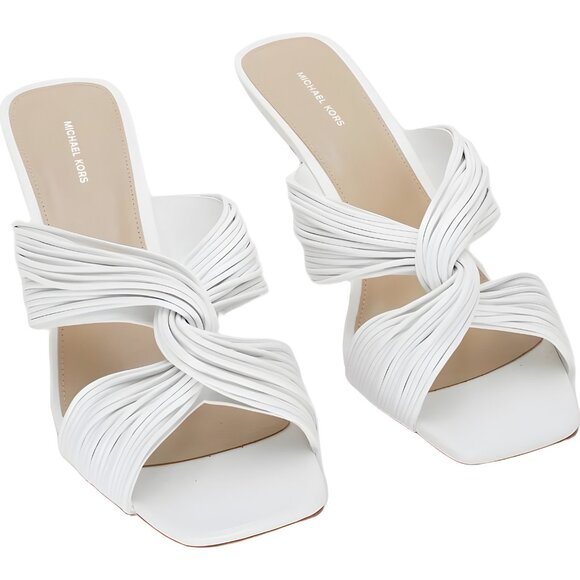 Michael Michael Kors Alessia Kitten Heel Sandals Optic White Women US 11 - Picture 1 of 6